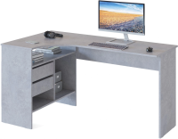 Стол для компьютера Сокол СПм-25 Л столешница ЛДСП бетон 145x74x81см (00-00011530)