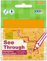 Блок самоклеящийся пластиковый Stick`n Clearnote 21710 76x76мм 50лист. неон оранжевый прозрачный