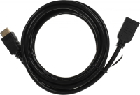 Кабель-удлинитель аудио-видео Buro HDMI (m)/HDMI (f) 3м. позолоч.конт. черный (BU-HDMI2.0-EXTND-3M)