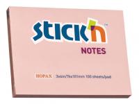 Блок самоклеящийся бумажный Stick`n 21151 76x101мм 100лист. 70г/м2 пастель розовый
