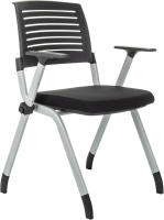 Стул Бюрократ X-Click черный на ножках металл серый