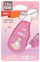 Лента коррект. Deli EH354 12мx5мм ассорти корпус белый блистер