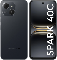 Смартфон Tecno Spark 40C 128Gb 4Gb черный моноблок 3G 4G 2Sim 6.67" 720x1600 Android 15 13Mpix 802.11 a/b/g/n/ac/ax GPS GSM900/1800 Protect FM microSD max1024Gb