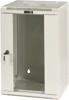 Шкаф коммутационный Lanmaster (TWT-CBW10G-12U-3X3-GY) настенный 10U 312x300мм пер.дв.стекл 30кг серый 236мм 635мм IP20 металл