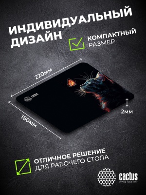 Коврик для мыши Cactus Night Cat 220x180x2мм (CS-MPC-P12XS)