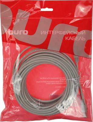 Патч-корд Buro UTP-5E-10M-G-LSZH 1Гбит/с UTP 4 пары cat.5E 10м серый RJ-45 (m)-RJ-45 (m)