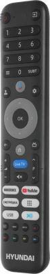 Телевизор LED Hyundai 50" H-LED50BU7011 Google TV Frameless Metal черный/черный 4K Ultra HD 60Hz MEMC DVB-T DVB-T2 DVB-C DVB-S DVB-S2 USB WiFi Smart TV