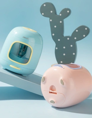 Точилка для карандашей электрическая Deli VA13BLUE пластик синий