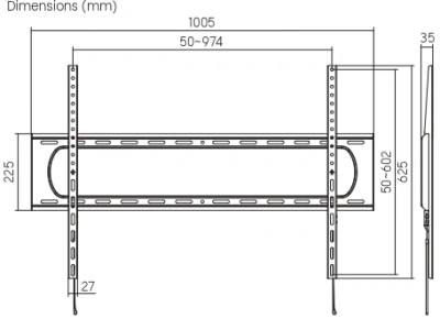 Кронштейн для телевизора Ultramounts UM825F черный 60"-120" макс.120кг настенный фиксированный