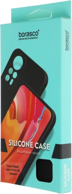 Чехол (клип-кейс) BoraSCO для Xiaomi Redmi Note 14 Pro 4G Silicone Case черный (74848)