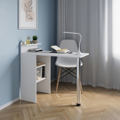 Стол для компьютера Сокол СП-19 складн. столешница ЛДСП белый каркас хром (00-00012723)