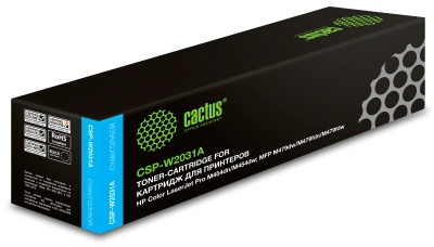 Картридж лазерный Cactus CSP-W2031A 415A голубой (2100стр.) для HP LJ M454/MFP M479 с чипом