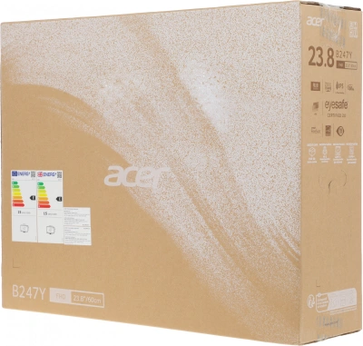Монитор Acer 23.8" Vero B247YEbmiprxv черный IPS LED 4ms 16:9 HDMI M/M матовая HAS Piv 250cd 178гр/178гр 1920x1080 75Hz FreeSync VGA DP FHD USB 5.6кг
