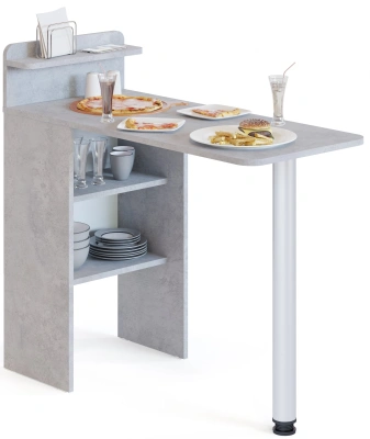 Стол для компьютера Сокол СП-19 складн. столешница ЛДСП бетон каркас хром (00-00015992)