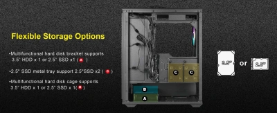 Корпус Azza Forest черный без БП ATX 4x120mm 4x140mm 2xUSB3.0 audio bott PSU