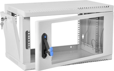 Шкаф коммутационный ЦМО (ШРН-6.500) настенный 6U 599x529мм пер.дв.стекл 200кг серый 470мм 14кг 180град. 346мм IP20 металл