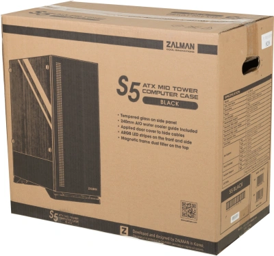 Корпус Zalman S5 черный без БП ATX 6x120mm 2x140mm 2xUSB2.0 1xUSB3.0 audio bott PSU
