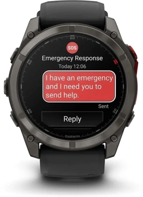 Смарт-часы Garmin Fenix 8 Pro 51мм 1.4" MicroLED корп.угольно-серый рем.черный разм.брасл.:127-225мм (010-03380-01)