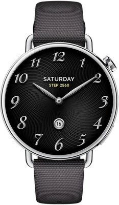 Смарт-часы Xiaomi Watch S4 41мм 1.32" AMOLED корп.серебристый рем.черный разм.брасл.:120-190 мм (BHR07VRGL)