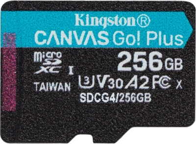 Флеш карта microSDXC 256GB Kingston SDCG4/256GBSP Canvas Go! Plus V10 A2 w/o adapter