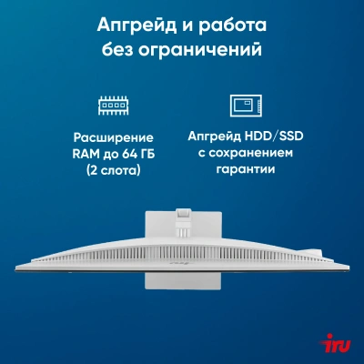 Моноблок IRU Planio 235 23.8" Full HD Ryzen 5 3500U (2.1) 8Gb SSD256Gb Vega 8 без ОС GbitEth WiFi BT 65W Cam серебристый 1920x1080