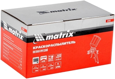 Краскораспылитель Matrix 57315 230л/мин соп.:1.8мм бак:1л серебристый