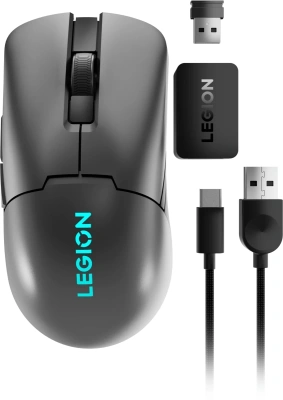 Мышь Lenovo Legion M600s Qi Wireless Gaming темно-серый оптическая 19000dpi беспров. BT/Radio USB 5but (GY51H47355)