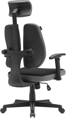 Кресло Cactus CS-CHR-MC03-BKGY черный/серый с подголов. крестов. пластик пластик черный