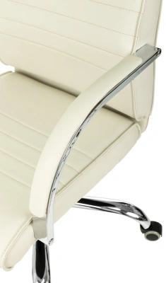 Кресло руководителя Бюрократ T-8010SL слоновая кость экокожа крестов. металл хром