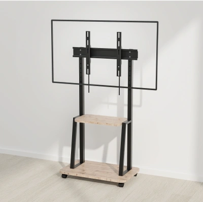 Стойка для телевизора Holder PR-108 черный/дуб 32"-65" макс.40кг напольный мобильный