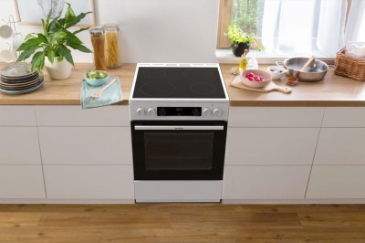 Плита Электрическая Gorenje GEC6C40WD белый стеклокерамика (без крышки)