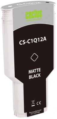 Картридж струйный Cactus CS-C1Q12A №727 черный пигментный (300мл) для HP Designjet T920/T930/T1500/T1530 с чипом