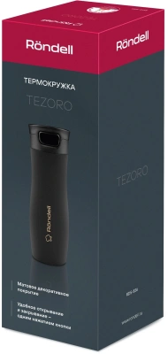 Термокружка для напитков Rondell Tezoro RDS-836 0.4л. черный картонная коробка