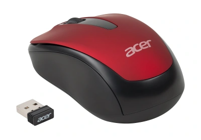 Мышь Acer OMR136 красный оптическая 1000dpi беспров. USB для ноутбука 3but (ZL.MCEEE.01J)