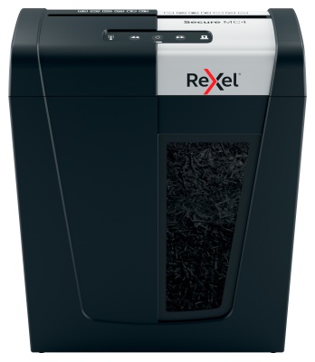 Шредер Rexel Secure MC4 EU черный (секр.P-5) фрагменты 4лист. 14лтр. скрепки скобы