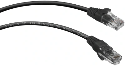 Патч-корд Cabeus PC-UTP-RJ45-CAT.5E-2M-BK U/UTP RJ-45 вил.-вилка RJ-45 кат.5E 2м черный ПВХ