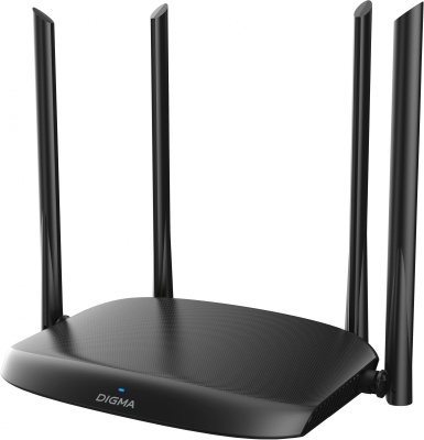 Роутер беспроводной Digma DWR-AC1202 AC1200 10/100/1000BASE-TX черный