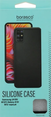 Чехол (клип-кейс) BoraSCO для Samsung Galaxy A12 Silicone Case черный (39790)