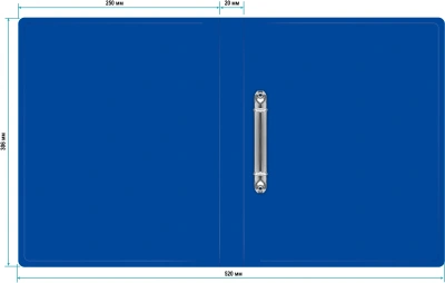Папка на 2-х кольцах Silwerhof SE-0413/2RBLU A4 пластик 0.5мм кор.18мм синий