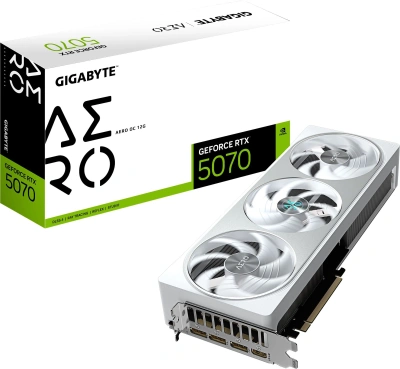 Видеокарта Gigabyte PCI-E 5.0 GV-N5070AERO OC-12GD 1.0 NVIDIA GeForce RTX 5070 12Gb 192bit GDDR7 2625/28000 HDMIx1 DPx3 HDCP Ret