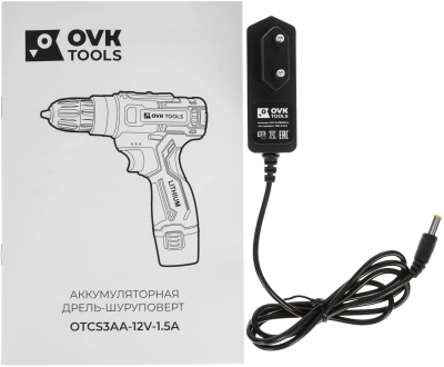 Дрель-шуруповерт Ovk Tools OTCS3AA-12V-1.5A 12Вт аккум. патрон:быстрозажимной (кейс в комплекте)