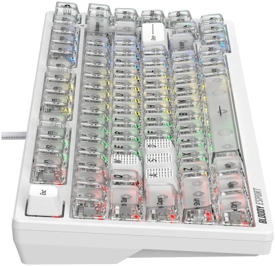 Клавиатура A4Tech MS76 механическая белый USB Multimedia for gamer LED кабель 1.8м