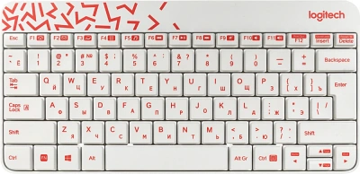 Клавиатура + мышь Logitech MK240 клав:белый/красный мышь:белый/красный USB беспроводная slim Multimedia (920-008160)