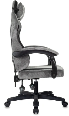 Кресло игровое Knight Wolf серый/черный крестов. пластик