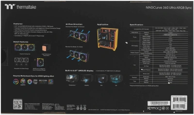 Система водяного охлаждения Thermaltake MAGCurve 360 Ultra ARGB Soc-AM5/AM4/1200/1700/1851 черный 4-pin 32.8-35.1dB Al LCD Ret (CL-W453- PL12SW-A)