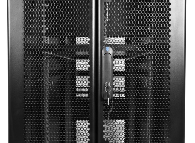 Шкаф серверный ЦМО (ШТК-СП-42.6.10-44АА-9005) напольный 42U 600x990мм пер.дв.перфор. 2 бок.пан. задн.дв.перфор. направл.под закл.гайки 1350кг черный 690мм 139кг 120град. 1950мм IP20 сталь