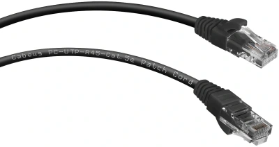 Патч-корд Cabeus PC-UTP-RJ45-CAT.5E-3M-BK U/UTP RJ-45 вил.-вилка RJ-45 кат.5E 3м черный ПВХ