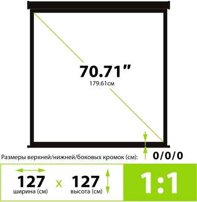 Экран Cactus 71" 127x127см Triscreen CS-PST-127X127 1:1 напольный рулонный черный