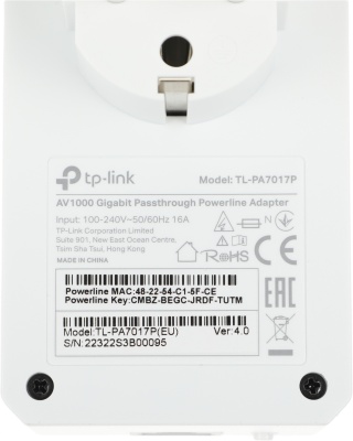 Сетевой адаптер HomePlug AV TP-Link TL-PA7017P KIT AV1000 Gigabit Ethernet (упак.:2шт)