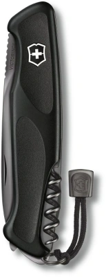 Нож перочинный Victorinox RangerGrip Onyx (0.9563.C31P) 130мм 12функц. черный подар.коробка в комплекте: шнурок